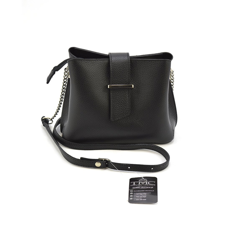 Luka damska listonoszka na ramię skóra naturalna elegancka dwukomorowa
