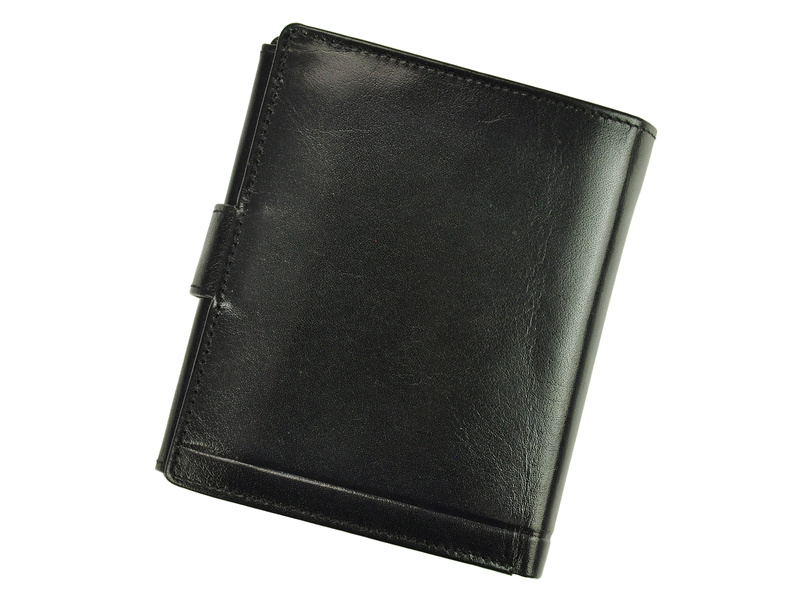 Rovicky męski portfel skóra naturalna rozbudowany pionowy zatrzask RFID