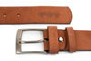 BELTIMORE męski pasek skórzany pudełko zamszowy camel A78 : Kolory - brązowy, beżowy, Rozmiar pasków - r.90-105 cm