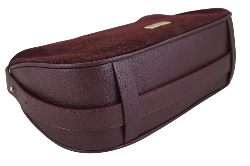 Elegancka torebka zamszowa na ramię - Bordowa