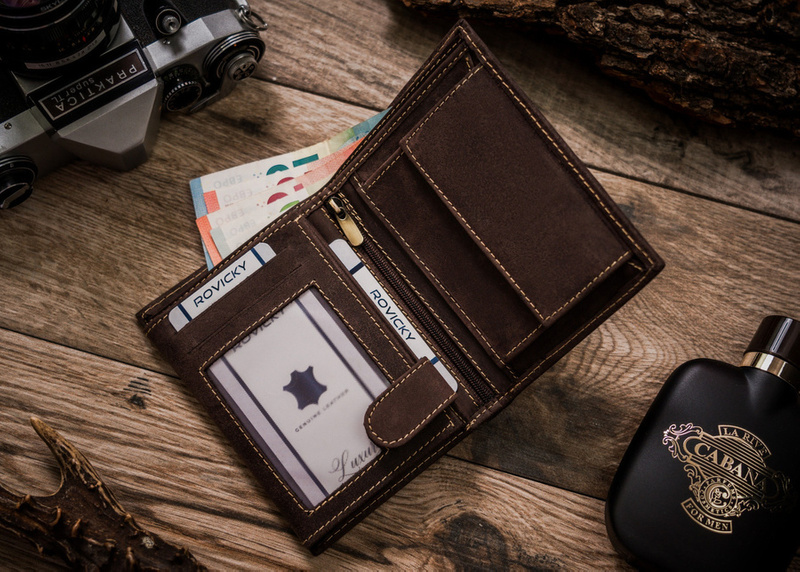 Skórzany męski portfel Wild ANIMALS N4-CHM HORSE