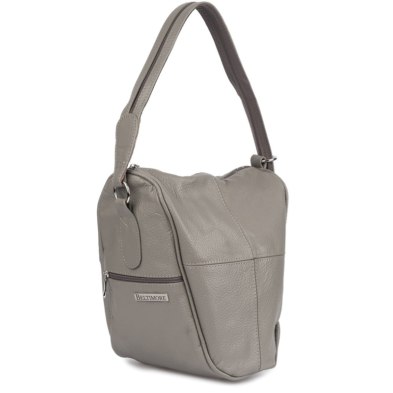 Jasnoszary Plecak damski skórzany torebka 2w1 Beltimore 019