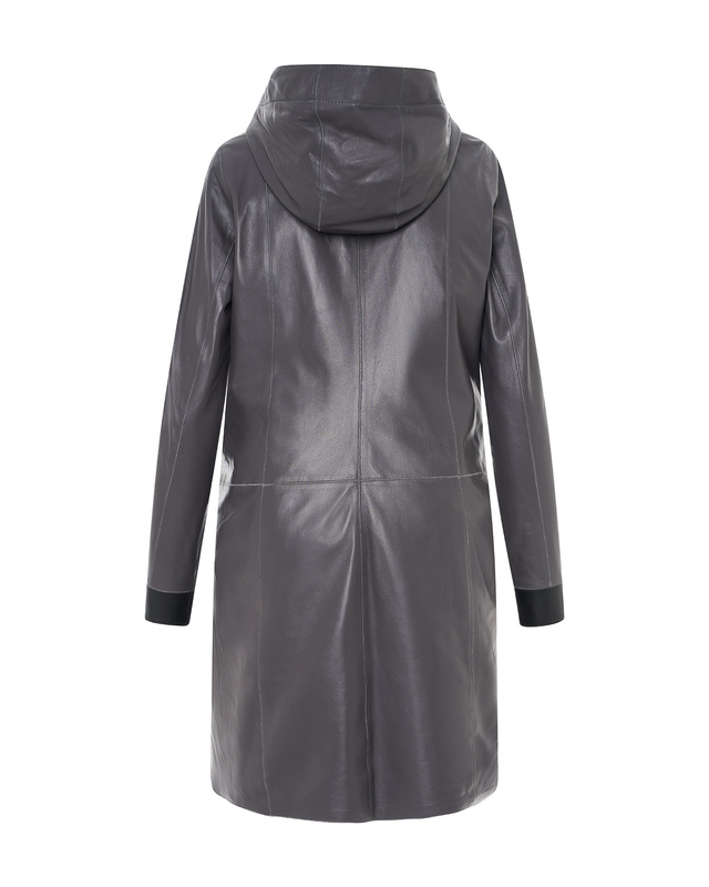 Bukowski Dwustronna damska kurtka skóra naturalna długa z kapturem