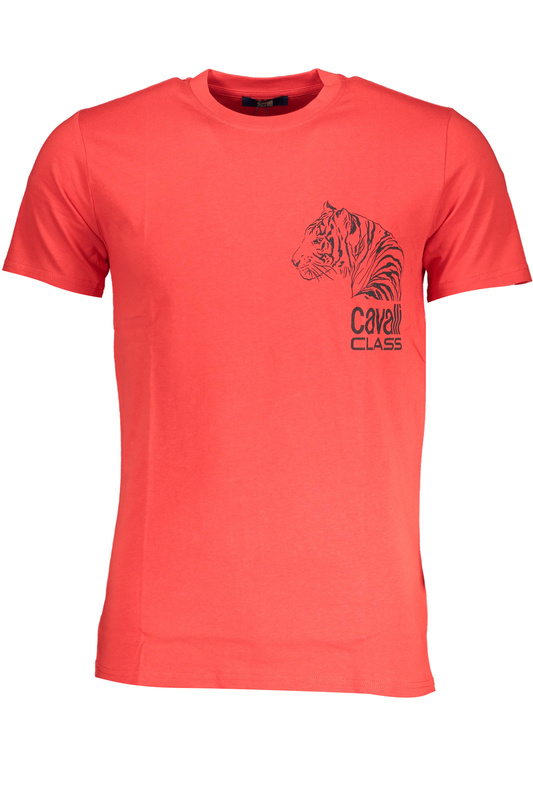 T-SHIRT MĘSKI Z KRÓTKIM RĘKAWEM KLASY CAVALLI CZERWONY