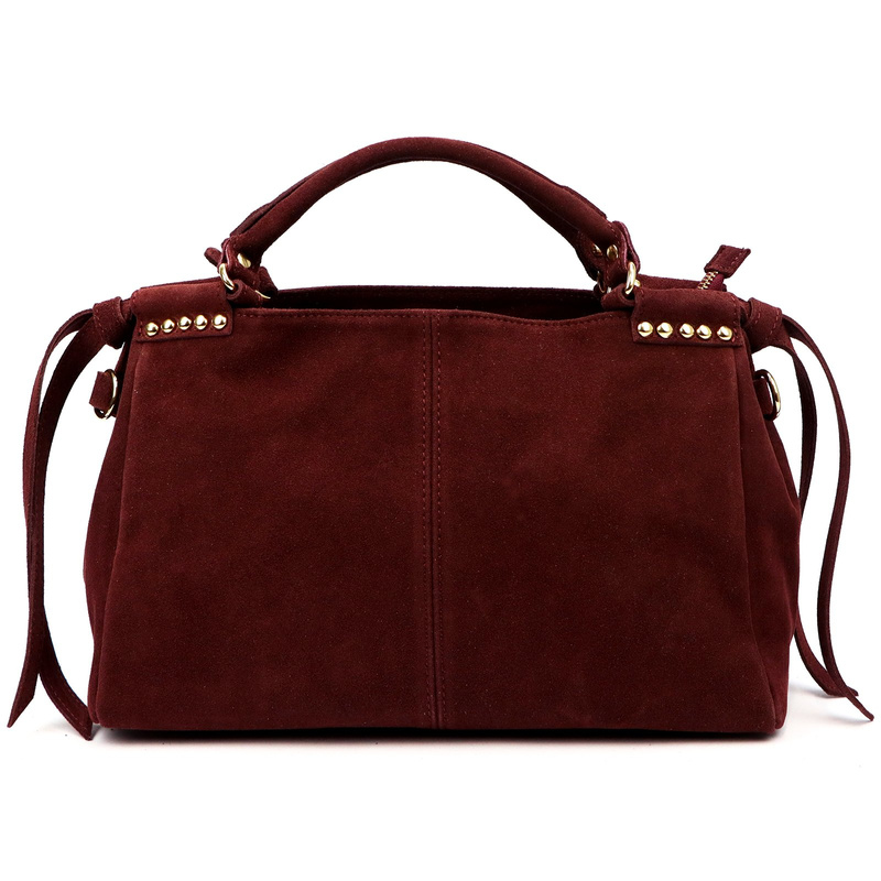 Vera Pelle skórzana zamsz damska listonoszka na ramię kuferek z organizerem