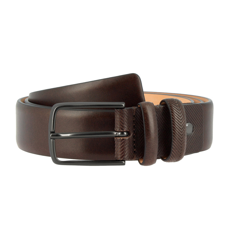 Nuvola Pelle Męski Pasek Skórzany Pełnoziarnisty Made in Italy Miękka Skóra Cielęca Elegancki Pasek H 34mm z Metalową Klamrą