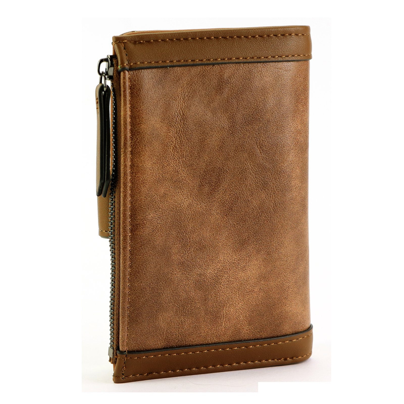 Eslee Duży Portfel Damski Podłużny Pionowy Skóra Eko Na Zatrzask