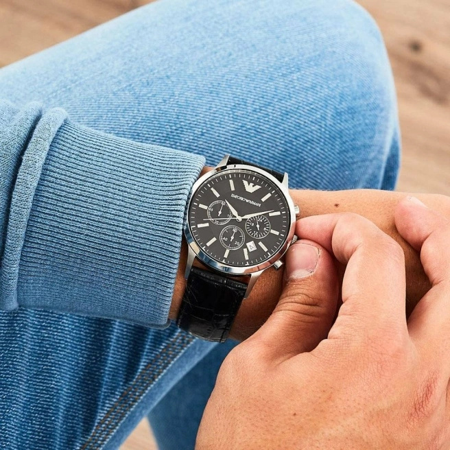 ZEGAREK MĘSKI EMPORIO ARMANI AR2432 - RENATO (zi012b) + BOX