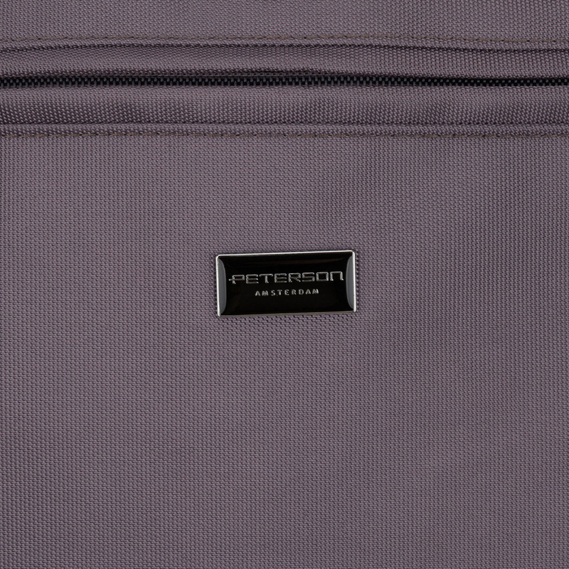 Szara shopperka damska na uchwytach i doczepianym pasku, zamykana suwakiem - Peterson