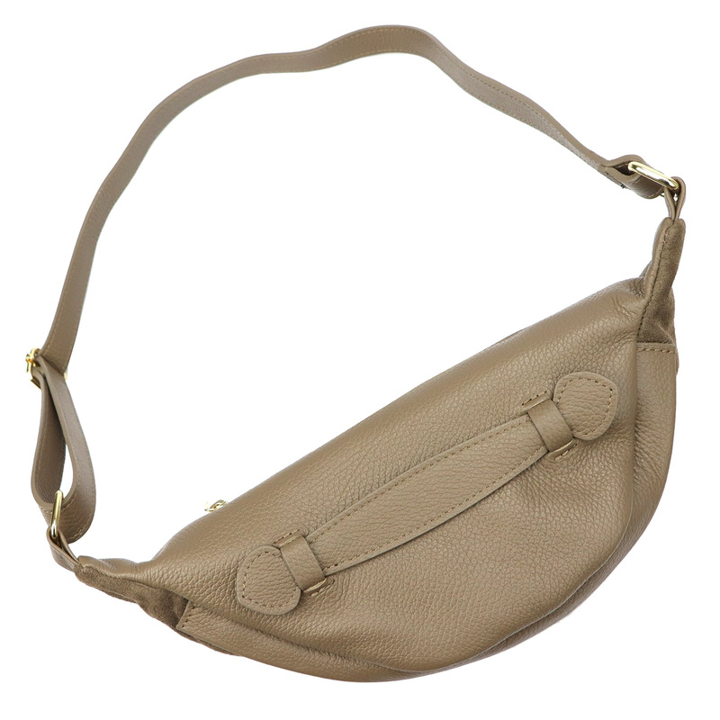 Vera Pelle damska torebka przez ramię skórzana saszetka z kieszeniami