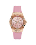Zegarek GUESS W1053L3. Kwarcowy, Kolor różowy srebrny. Kobieta.