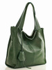 Modna torebka damska skórzany shopper bag - MARCO MAZZINI Portofino Max ciemny zielony