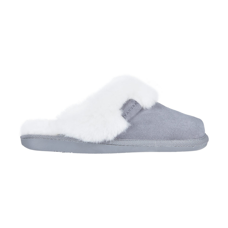 KAPCIE DAMSKIE CASHMERE POPIELATO-BIAŁE