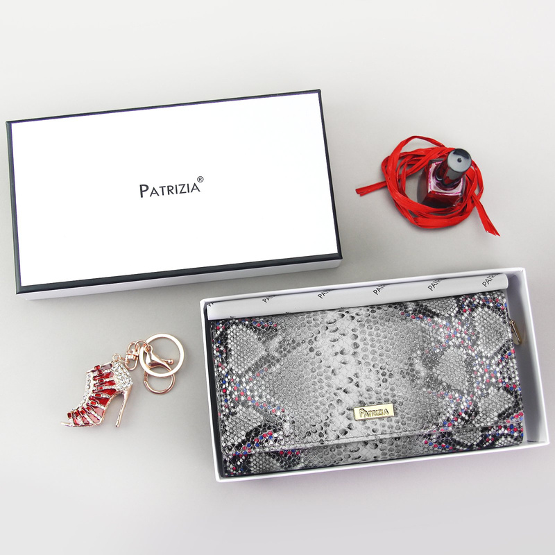 Skórzany damski portfel skóra węża PATRIZIA z RFID