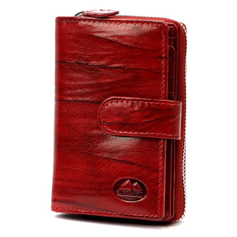 EL FORREST pionowa portmonetka skóra naturalna skórzany portfel RFID
