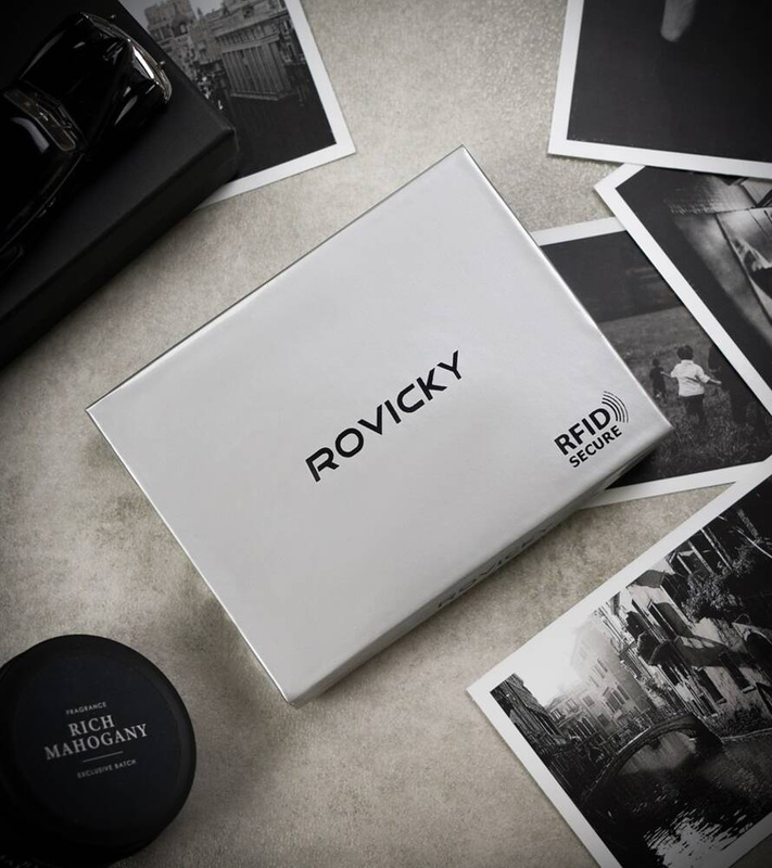 Skórzany męski portfel Rovicky N992-VT-R8 RFID