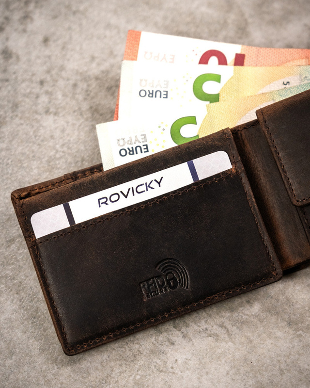 Mały skórzany portfel męski Buffalo Wild z RFID