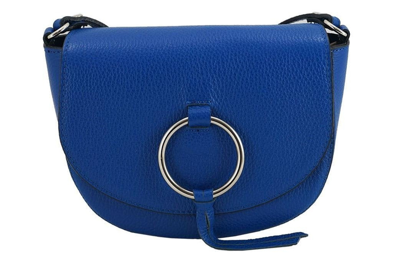 Damska skórzana listonoszka włoska - Chabrowa