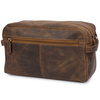 Kosmetyczka skórzana brązowa nubuk saszetka podróżna duża Beltimore J49
