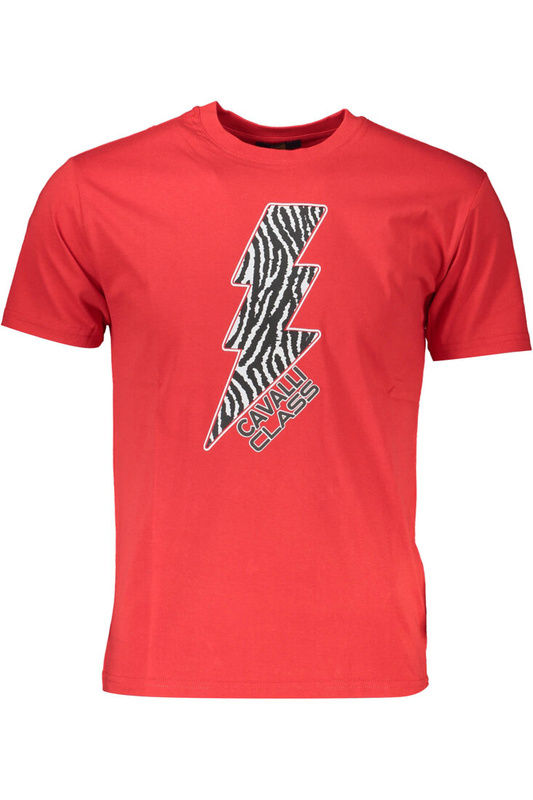 CAVALLI CLASS T-SHIRT Z KRÓTKIM RĘKAWEM MĘSKI CZERWONY