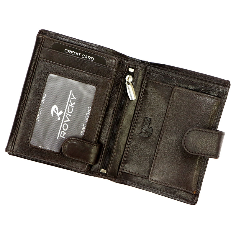 Skórzany męski portfel Rovicky N4-RVT RFID