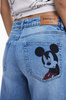 Błękitne jeansy damskie Desigual Minimi Mickey Mouse
