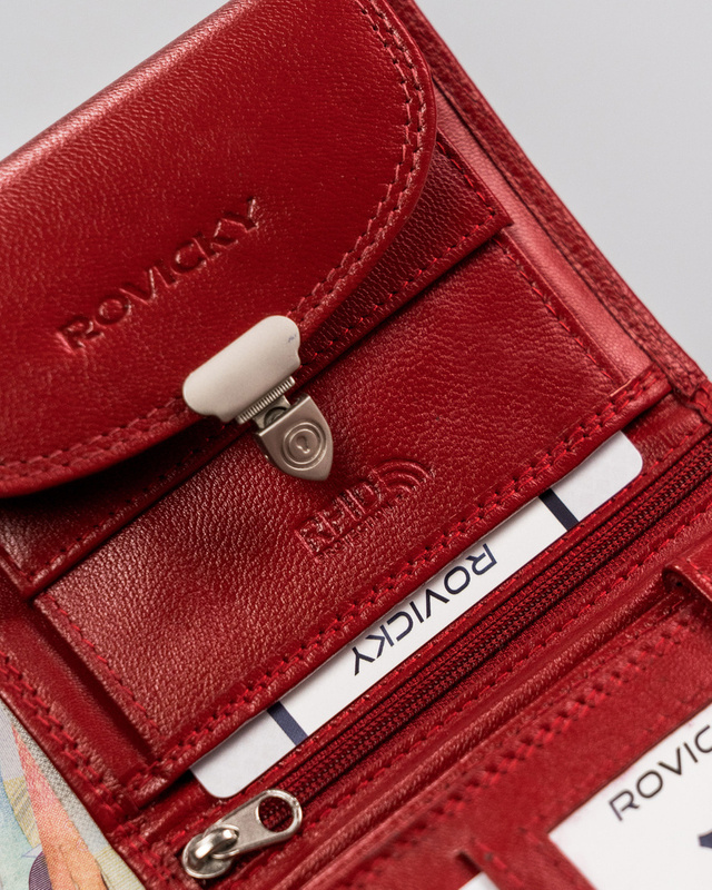 Zgrabna Skórzana damska portmonetka Rovicky RFID