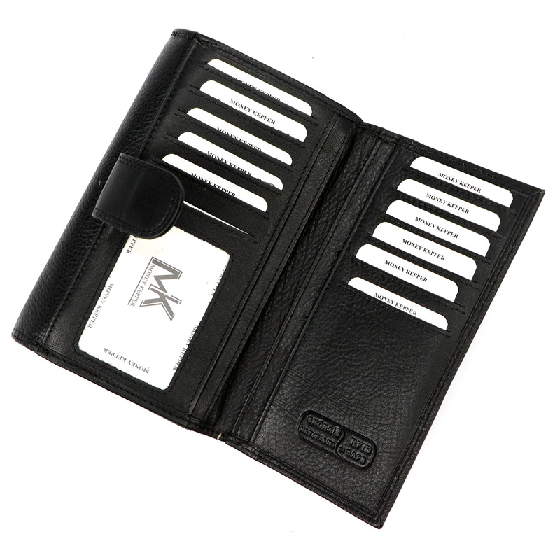 Zgrabny Skórzany damski portfel Money Kepper RFID