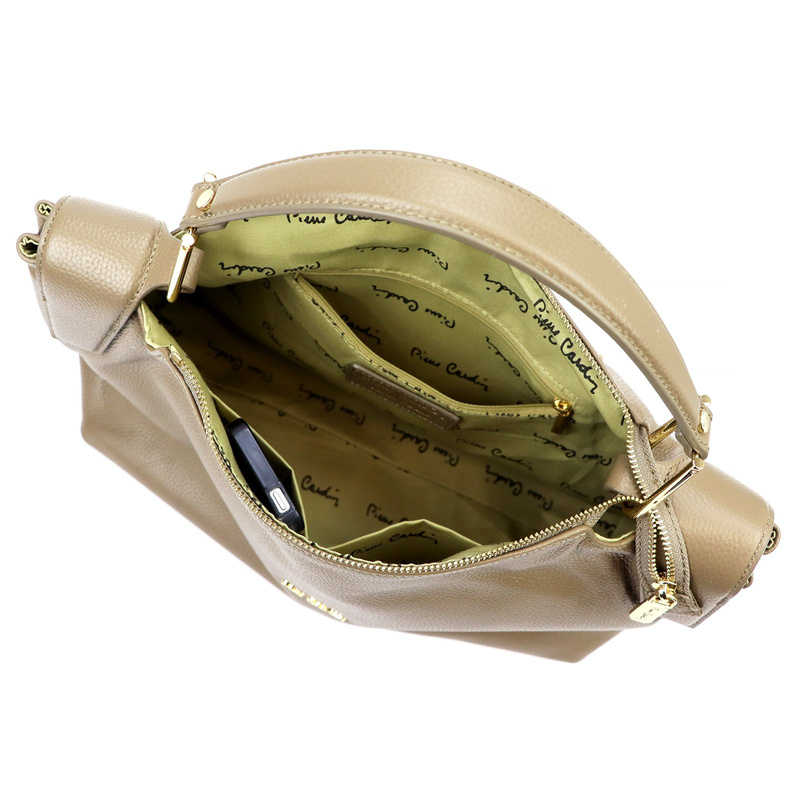 Duża Skórzana damska shopperbag torebka na ramię z uchwytem Pierre Cardin