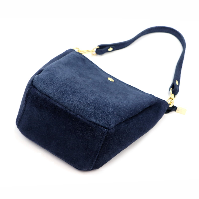 Vera Pelle damska listonoszka torebka na ramię skóra naturalna zamszowa