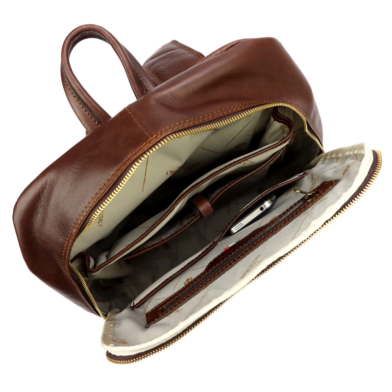 Florence Duży praktyczny damski plecak miejski skóra naturalna kieszenie