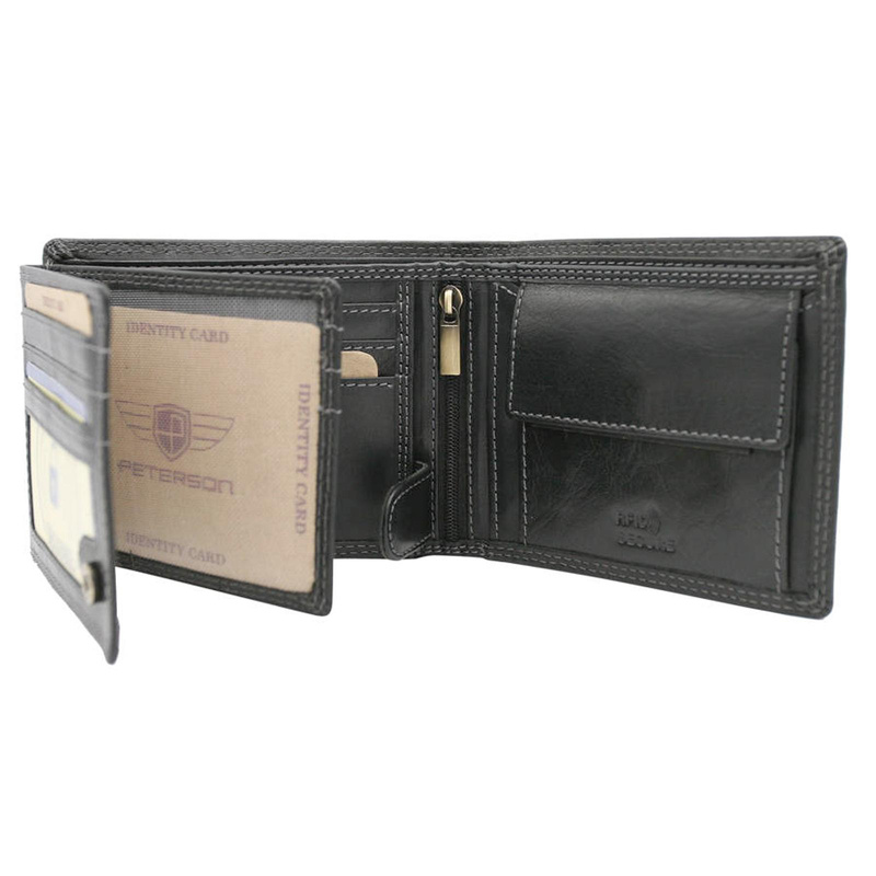 Skórzany męski portfel Peterson PTN WL-0305-COM