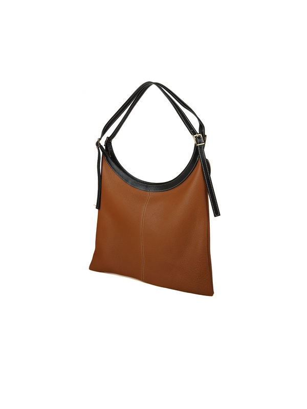 Damska torebka shopper Giulia Monti GM1642 złotobrązowo-czarna