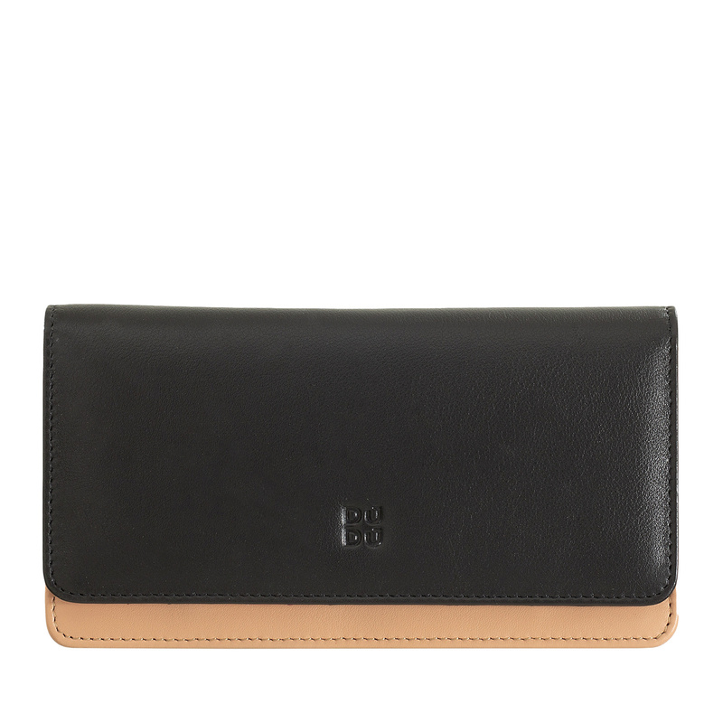 DUDU portfel damski skóra naturalna podłużna portmonetka zatrzask