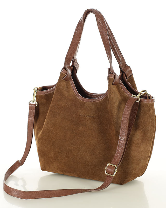Torebka damska worek hobo bag skóra naturalna - MARCO MAZZINI czarna