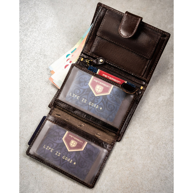 Skórzany męski portfel Peterson PTN N4L-BUF