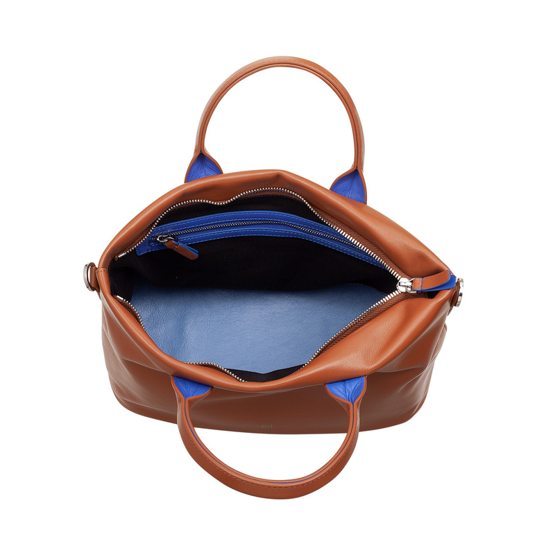 Dudu damski kuferek skóra naturalna torba do ręki z paskiem i kieszenią