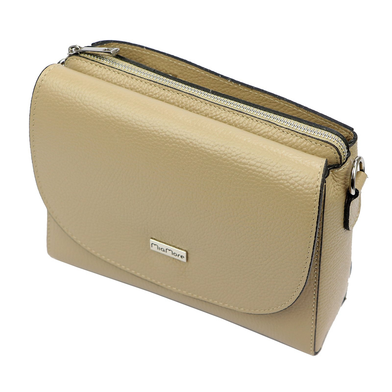 MiaMore skórzana damska listonoszka torebka przez ramię dwukomorowa stylowa