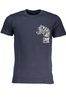 NIEBIESKI T-SHIRT MĘSKI Z KRÓTKIM RĘKAWEM KLASY CAVALLI