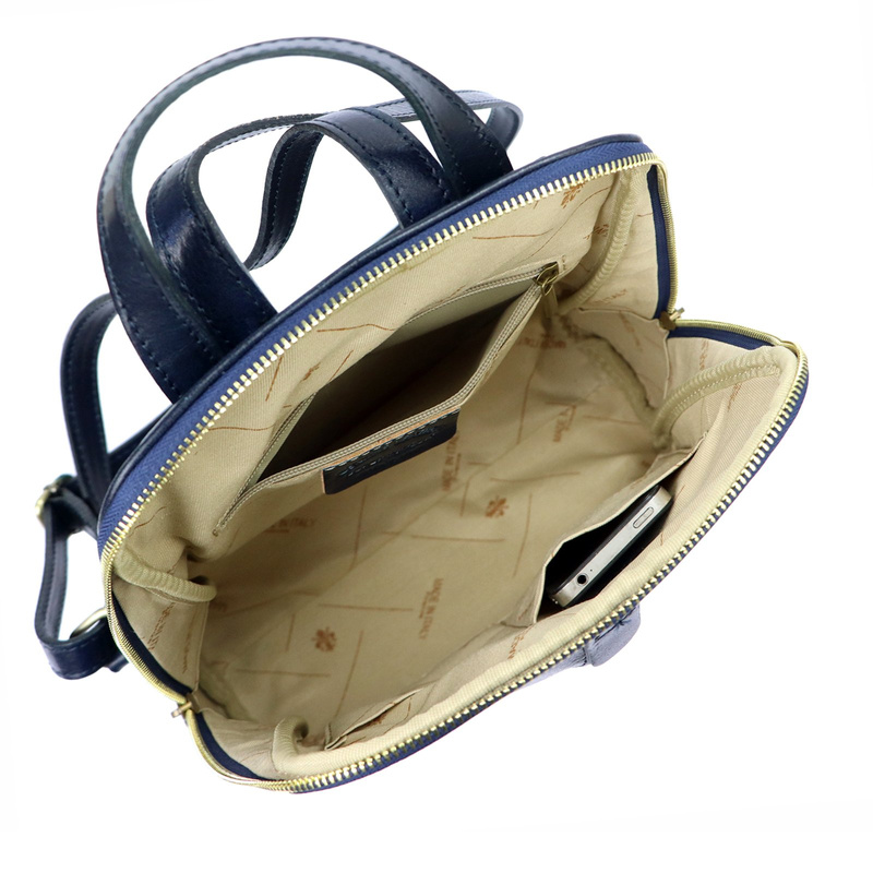 Florence Miejski Damski plecak skóra naturalna z kieszeniami na suwak