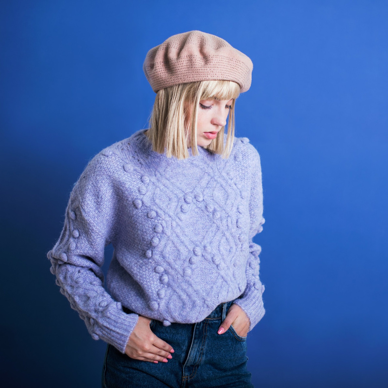 Beret Kaszmirowa Błyskotka