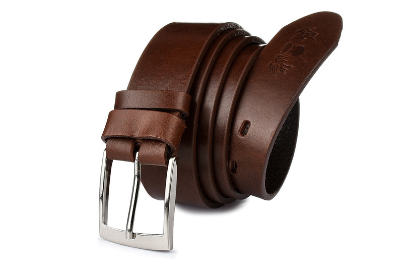 Beltimore skórzany pasek męski brązowy premium E08 : Kolory - brązowy, beżowy, Rozmiar pasków - r.180-195 cm