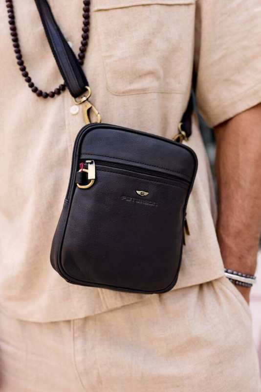 Saszetka męska z naturalnej skóry Peterson PTN-1113-NDM