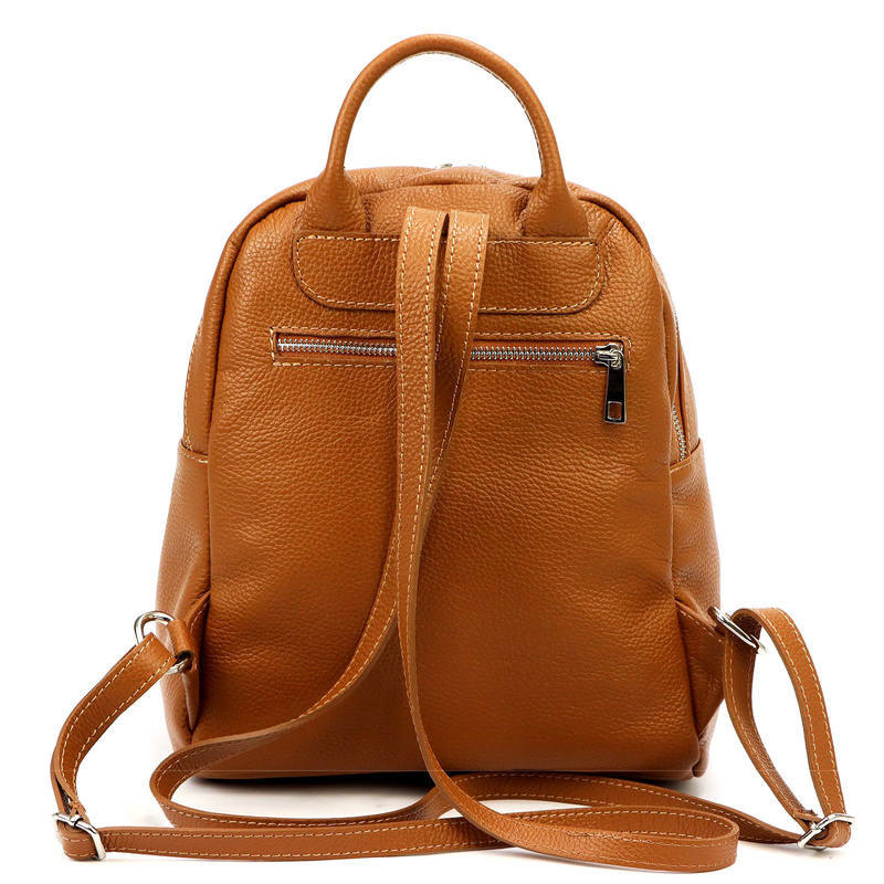 Gregorio damski miejski plecak-torebka skóra naturalna z kieszeniami