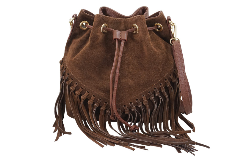 Torebka skórzana boho style - Brązowa