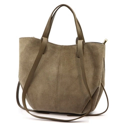 Skórzana zamszowa pojemna Stylowa damska shopperbag torebka na ramię Luka