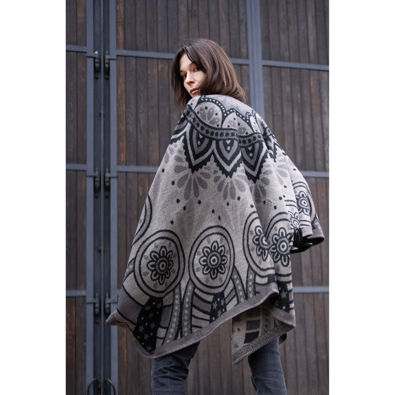 Ponczo Paisley Winter