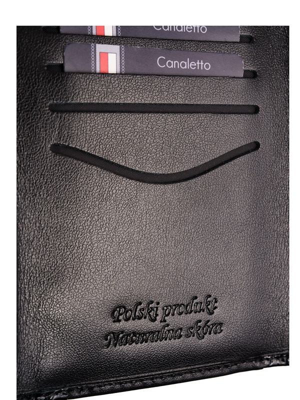 Portfel damski czarny skórzany Canaletto – wzór krokodyla, styl i ochrona RFID PD1201cs76