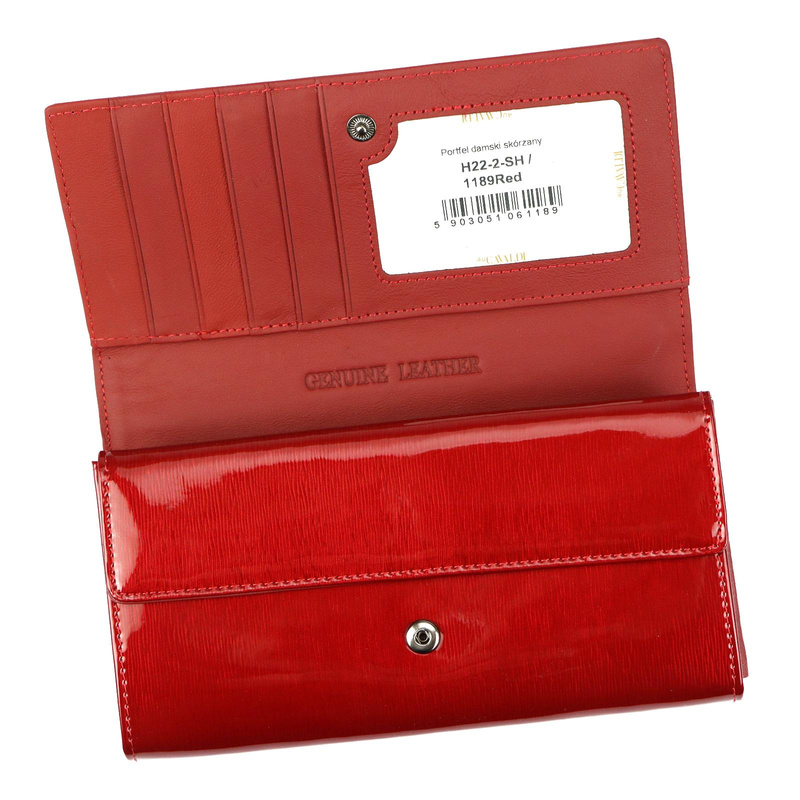 Cavaldi damski portfel skóra naturalna lakierowana duża portmonetka