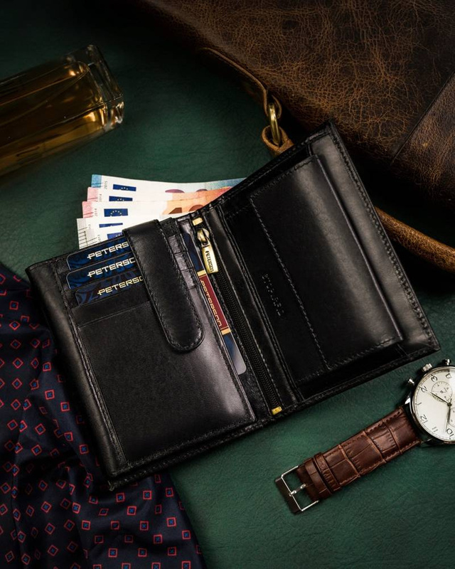 Skórzany męski portfel Peterson PTN N104-VT